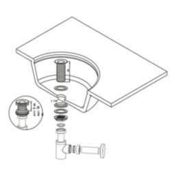 Flomasta Unslotted Pop Up Small Basin Waste Matt Black 66mm