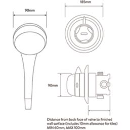 Aqualisa Aquavalve Rear-Fed Concealed Chrome Thermostatic Mixer Shower