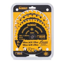DEWALT  Wood Extreme Circular Saw Blades 165mm x 20mm 24/40T 3 Pieces