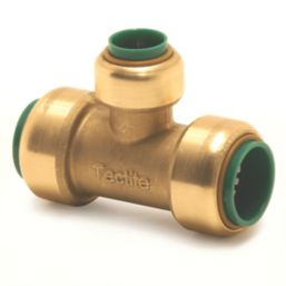 Tectite Classic T25 Brass Push-Fit Reducing Red Tee Reduced Branch 3/4" x 3/4" x 1/2"