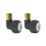 ETAL  Brass Push-Fit Equal 90° Anthracite Stem Elbow 15mm 2 Pack