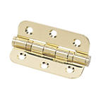Eclipse  Electro Brass Grade 7 Fire Rated Radius Ball Bearing Hinge 76mm x 51mm 2 Pack