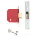 Union Fire Rated  Stainless Steel BS 5-Lever Mortice Deadlock 81mm Case - 57mm Backset