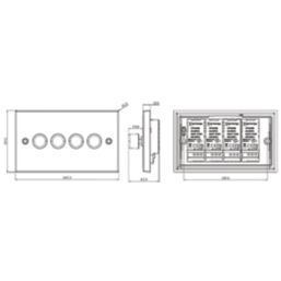 Knightsbridge  4-Gang 2-Way LED Intelligent Dimmer Switch  Brushed Chrome