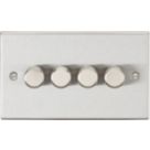 Knightsbridge  4-Gang 2-Way LED Intelligent Dimmer Switch  Brushed Chrome