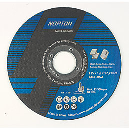 Norton  Metal Fast Cutting Discs 4.5" (115mm) x 1.6mm x 22.23mm 10 Pack