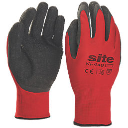 Site  Superlight Latex Gripper Gloves Red / Black X Large