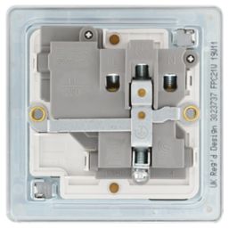 LAP  13A 1-Gang DP Switched Socket Polished Chrome  with White Inserts