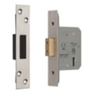 Smith & Locke Fire Rated  5 Lever Nickel Deadlock 65mm Case - 44mm Backset