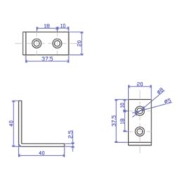 Essentials Angle Bracket Silver 40mm x 40mm x 20mm