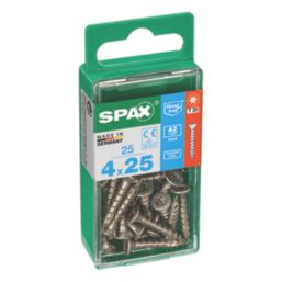 Spax  TX Countersunk Self Drilling Wood Screws 4mm x 25mm 25 Pack