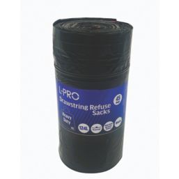 L-PRO  Black Bin Liners 124Ltr 45 Pack