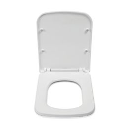 Croydex Leven Flexi-Fix Soft-Close with Quick-Release Square Toilet Seat Thermoset Plastic White