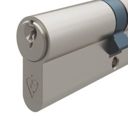 Smith & Locke Fire Rated 1 Star Double Double Cylinder Lock 45-50 (95mm) Satin Nickel