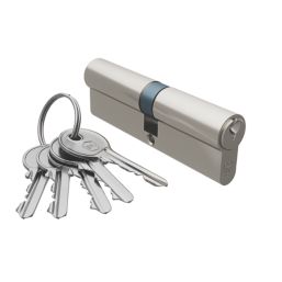 Smith & Locke Fire Rated 1 Star Double Double Cylinder Lock 45-50 (95mm) Satin Nickel