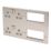 British General Nexus Metal 13A 4-Gang DP Combination Plate Brushed Steel with Grey Inserts