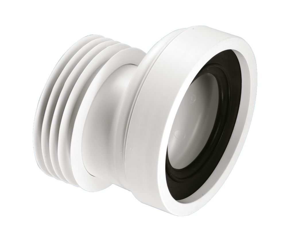 McAlpine Rigid 20mm Offset Toilet Pan Connector White 120mm - Screwfix