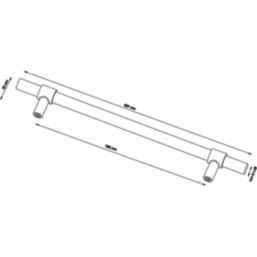 Essentials Dukkah T Bar Handles Antique Brass 257mm 2 Pieces