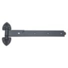 Smith & Locke Black Powder-Coated Straight Heavy Reversible Gate Hinges 160mm x 415mm x 60mm 2 Pack