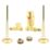 ETAL Danva 15mm x 1/2" Brushed Brass Straight & L/S Modern Thermostatic Radiator Valve & Lockshield