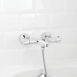 Rize Wall-Mounted Thermostatic Bath/Shower Mixer Chrome