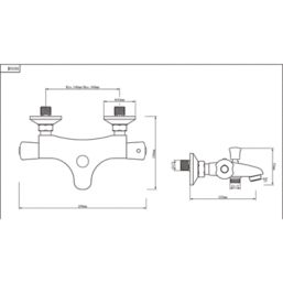 Rize Chrome 75mm Wall Mounted Dual Control Thermostatic Shower Mixer Tap