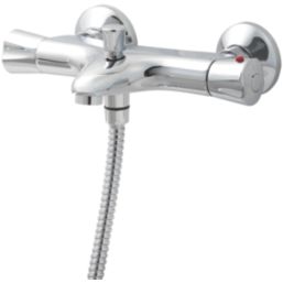 Rize Chrome 75mm Wall Mounted Dual Control Thermostatic Shower Mixer Tap