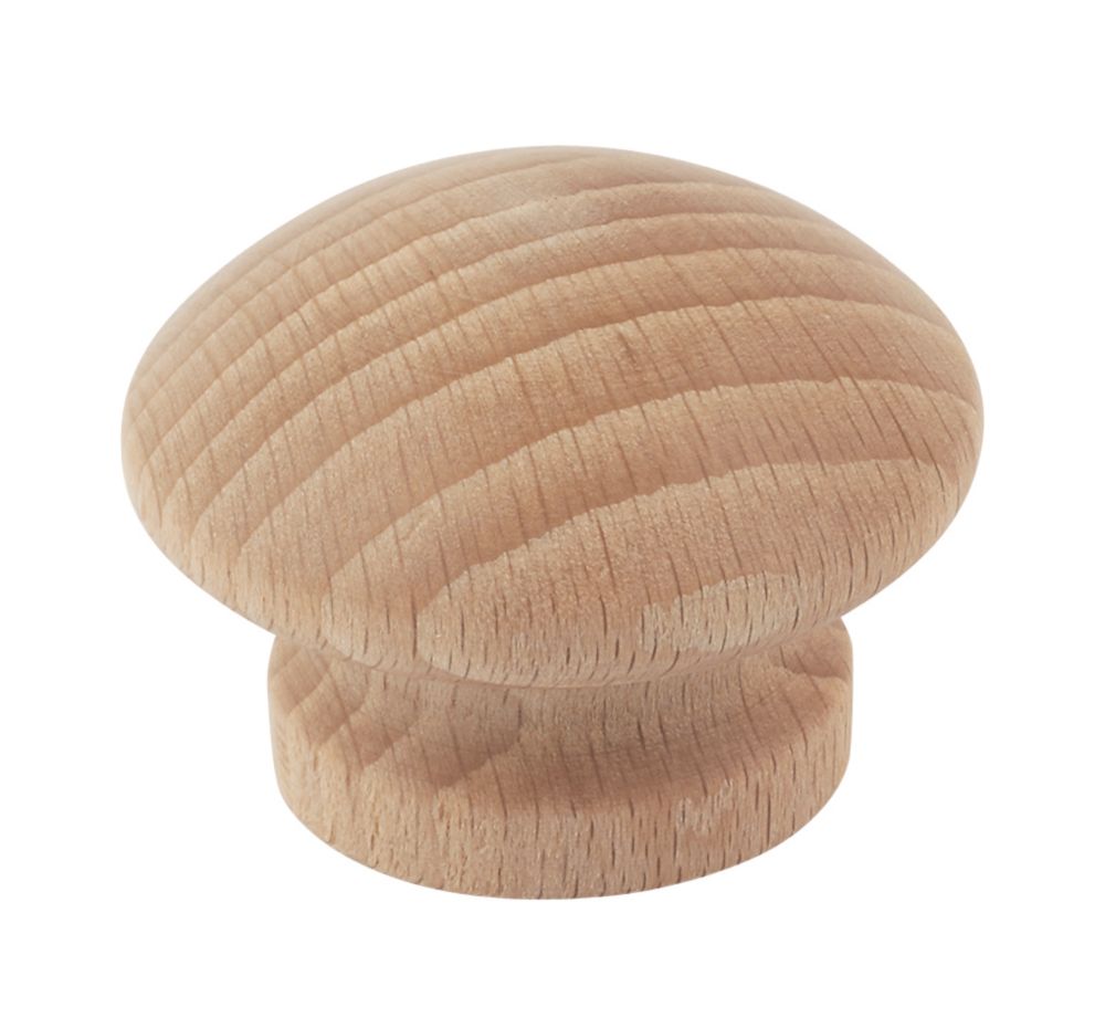 Essentials Traditional Door Knobs Plain Beech 40mm 2 Pack