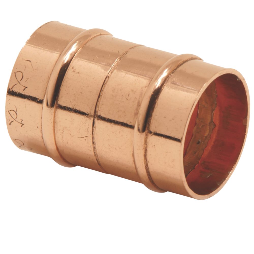 Yorkshire Copper Solder Ring Equal Couplers 22mm 2 Pack Screwfix