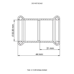 Flomasta  Copper Press-Fit Equal M-Profile Straight Couplers 22mm 10 Pack