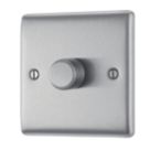 British General Nexus Metal 1-Gang 2-Way LED Dimmer Switch  Brushed Steel