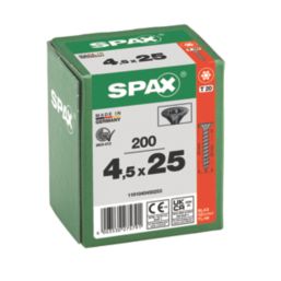 Spax Blax PZ Countersunk Self Drilling Wood Screws 4.5mm x 25mm 200 Pack