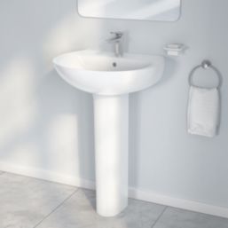 Swirl Enz Wall-Mounted Basin 1 Tap Hole 555mm
