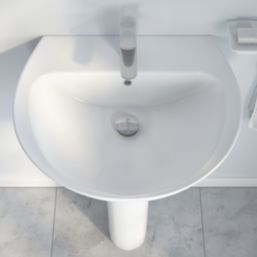 Swirl Enz Wall-Mounted Basin 1 Tap Hole 555mm