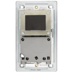 LAP  2-Gang Dual Voltage Shaver Socket 115 / 230V Polished Chrome with White Inserts