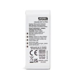 Hispec  BC/RF10-PRO Battery Interlinked RF Carbon Monoxide Alarm