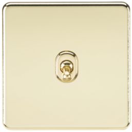 Knightsbridge  10AX 1-Gang 2-Way Light Switch  Polished Brass