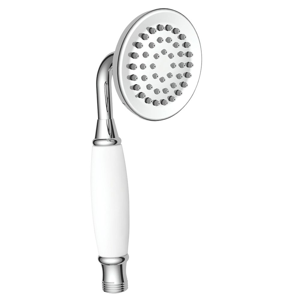 Triton Traditional Shower Head Chrome / White 78mm x 212mm Screwfix
