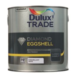 Dulux Trade 2.5Ltr Pure Brilliant White Eggshell Water-Based Trim Paint
