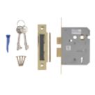 Smith & Locke Fire Rated  3 Lever Electric Brass Mortice Sashlock 76mm Case - 57mm Backset
