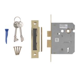 Smith & Locke Fire Rated  3 Lever Electric Brass Mortice Sashlock 76mm Case - 57mm Backset