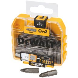 DEWALT  6.35mm 25mm Hex Shank PZ2 PZ Screwdriver Bit Box 25 Pack