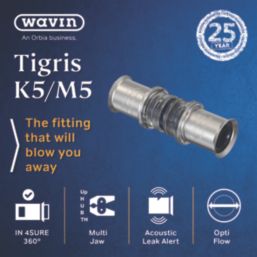 Wavin Tigris  Multi-Layer Composite Press-Fit Equal Straight Coupler 16mm 10 Pack