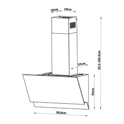 Cooke & Lewis  Angled Cooker Hood Black 598mm