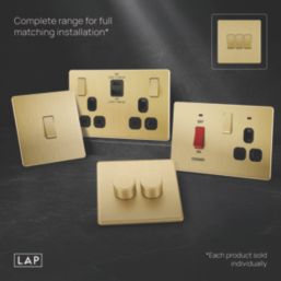 LAP  20A 3-Gang 2-Way Light Switch  Satin Brass with Black Inserts