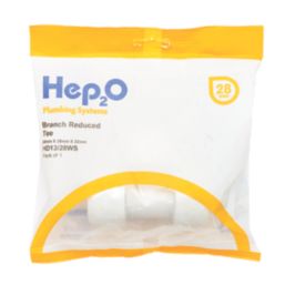 Hep2O HD13/28WS Plastic Push-Fit Reducing Tee 28mm x 28mm x 22mm