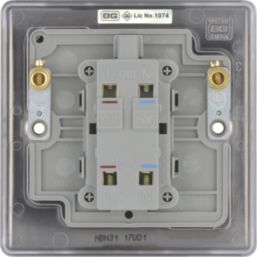 British General Nexus Metal 20A 1-Gang DP Control Switch Black Nickel with LED