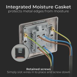 British General Nexus Metal 20A 1-Gang DP Control Switch Black Nickel with LED