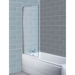 Semi-Framed Clear Bath Shower Screen 780mm x 1400mm - Screwfix