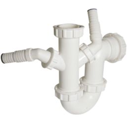 FloPlast Dual Sink & Wash Trap White 40mm